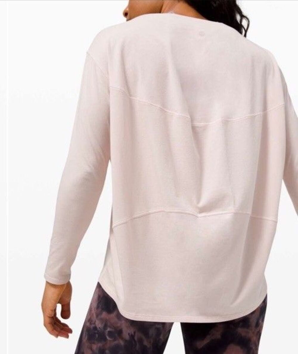 Lululemon Back In Action Long Sleeve Feather Pink Estimated Size 8